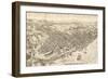 Newburgh, New York - Panoramic Map-Lantern Press-Framed Art Print