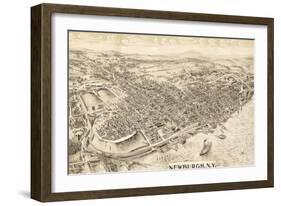 Newburgh, New York - Panoramic Map-Lantern Press-Framed Art Print