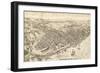 Newburgh, New York - Panoramic Map-Lantern Press-Framed Art Print