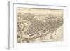 Newburgh, New York - Panoramic Map-Lantern Press-Framed Art Print