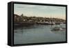 Newburgh, NY - Waterfront view of Hudson River-Lantern Press-Framed Stretched Canvas