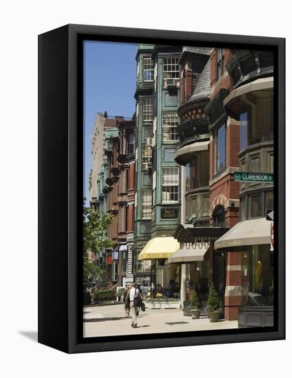 Newbury Street, Boston, Massachusetts, New England, USA-Amanda Hall-Framed Stretched Canvas