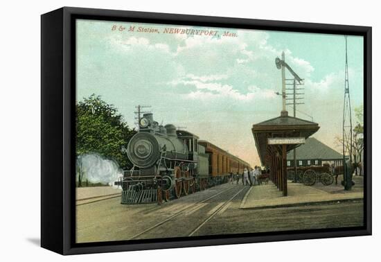 Newburyport, Massachusetts - Boston and Maine Railway Station-Lantern Press-Framed Stretched Canvas