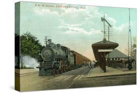 Newburyport, Massachusetts - Boston and Maine Railway Station-Lantern Press-Stretched Canvas