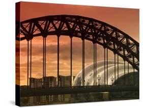 Newcastle and Gateshead, Tyne Bridge and the Sage, Tyne and Wear, England, UK-Alan Copson-Stretched Canvas