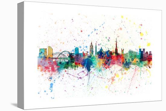 Newcastle England Skyline-Michael Tompsett-Stretched Canvas