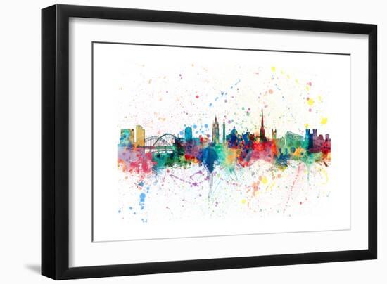 Newcastle England Skyline-Michael Tompsett-Framed Art Print