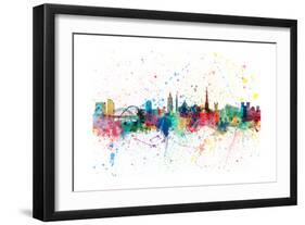 Newcastle England Skyline-Michael Tompsett-Framed Art Print