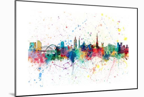 Newcastle England Skyline-Michael Tompsett-Mounted Art Print