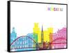 Newcastle Skyline Pop-paulrommer-Framed Stretched Canvas