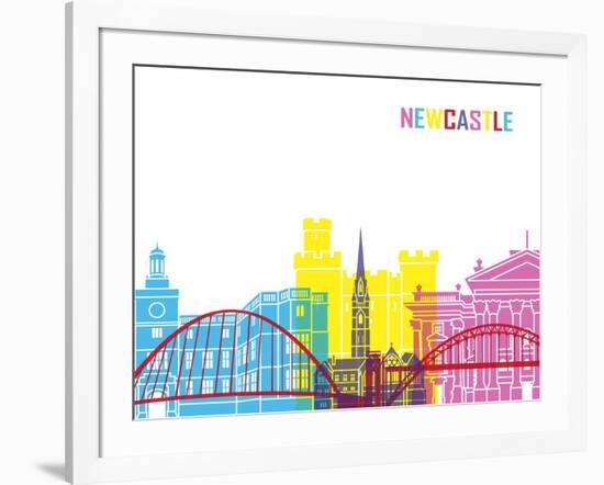 Newcastle Skyline Pop-paulrommer-Framed Art Print