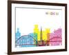 Newcastle Skyline Pop-paulrommer-Framed Art Print