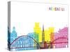 Newcastle Skyline Pop-paulrommer-Stretched Canvas