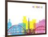 Newcastle Skyline Pop-paulrommer-Framed Art Print