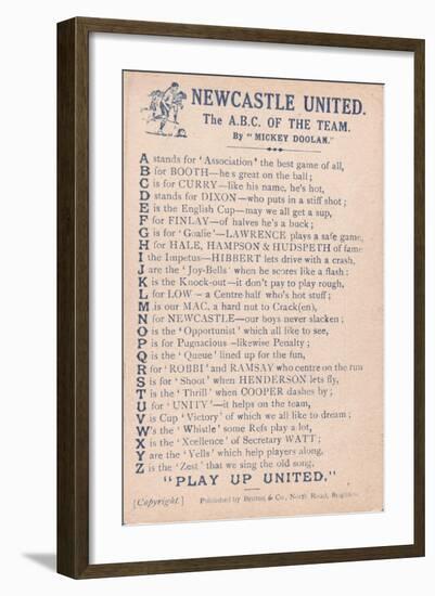 Newcastle United: the A.B.C. of the Team, 1919-20-null-Framed Giclee Print