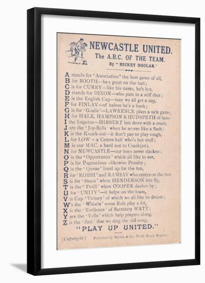 Newcastle United: the A.B.C. of the Team, 1919-20-null-Framed Giclee Print