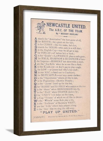 Newcastle United: the A.B.C. of the Team, 1919-20-null-Framed Giclee Print