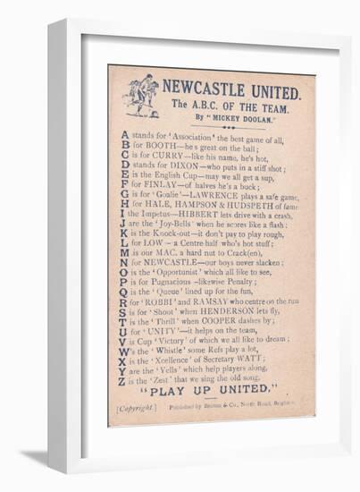 Newcastle United: the A.B.C. of the Team, 1919-20-null-Framed Giclee Print