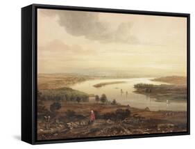 Newcastle Upon Tyne and the River Tyne from Gateshead-Thomas Miles Richardson-Framed Stretched Canvas