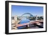 Newcastle Upon Tyne City with Tyne Bridge and Swing Bridge over River Tyne-Neale Clark-Framed Photographic Print