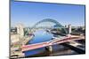 Newcastle Upon Tyne City with Tyne Bridge and Swing Bridge over River Tyne-Neale Clark-Mounted Photographic Print