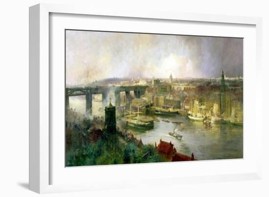 Newcastle Upon Tyne from Gateshead, 1895-Niels Moller Lund-Framed Giclee Print