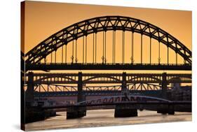 Newcastle Upon Tyne Skyline, Gateshead with the Tyne Bridge over River Tyne, Tyne and Wear-Neale Clark-Stretched Canvas