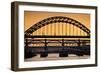 Newcastle Upon Tyne Skyline, Gateshead with the Tyne Bridge over River Tyne, Tyne and Wear-Neale Clark-Framed Photographic Print