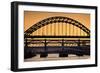 Newcastle Upon Tyne Skyline, Gateshead with the Tyne Bridge over River Tyne, Tyne and Wear-Neale Clark-Framed Photographic Print