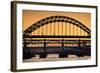 Newcastle Upon Tyne Skyline, Gateshead with the Tyne Bridge over River Tyne, Tyne and Wear-Neale Clark-Framed Photographic Print