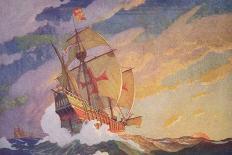 The Coming of the Mayflower in 1620, 1941 (Oil on Canvas)-Newell Convers Wyeth-Giclee Print