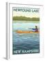 Newfound Lake, New Hampshire - Kayak Scene-Lantern Press-Framed Art Print