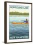 Newfound Lake, New Hampshire - Kayak Scene-Lantern Press-Framed Art Print