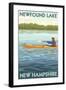 Newfound Lake, New Hampshire - Kayak Scene-Lantern Press-Framed Art Print