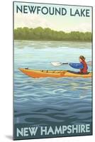 Newfound Lake, New Hampshire - Kayak Scene-Lantern Press-Mounted Art Print