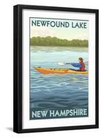 Newfound Lake, New Hampshire - Kayak Scene-Lantern Press-Framed Art Print