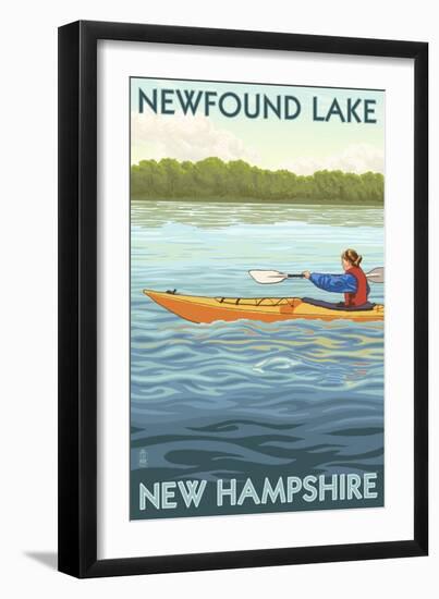 Newfound Lake, New Hampshire - Kayak Scene-Lantern Press-Framed Art Print