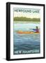 Newfound Lake, New Hampshire - Kayak Scene-Lantern Press-Framed Art Print