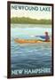 Newfound Lake, New Hampshire - Kayak Scene-Lantern Press-Framed Art Print