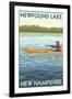 Newfound Lake, New Hampshire - Kayak Scene-Lantern Press-Framed Art Print