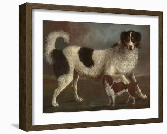 Newfoundland and Spaniel in a Coastal Landscape-null-Framed Giclee Print