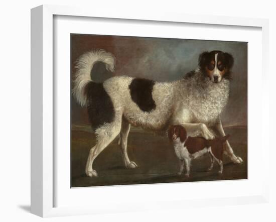 Newfoundland and Spaniel in a Coastal Landscape-null-Framed Giclee Print