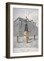 Newgate Pump, Old Bailey with Newgate Prison in the Background, City of London, 1815-Charles James Richardson-Framed Giclee Print