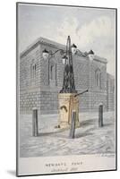 Newgate Pump, Old Bailey with Newgate Prison in the Background, City of London, 1815-Charles James Richardson-Mounted Giclee Print
