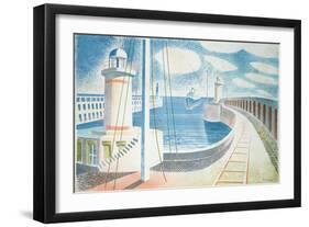 Newhaven Harbour-Eric Ravilious-Framed Premium Giclee Print