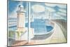 Newhaven Harbour-Eric Ravilious-Mounted Premium Giclee Print