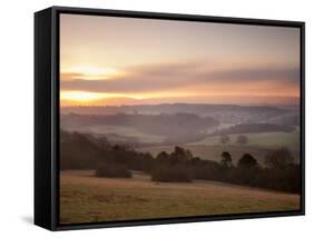 Newlands Corner View at Dawn, Near Guilford, Surrey Hills, North Downs, Surrey, England, United Kin-John Miller-Framed Stretched Canvas