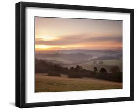 Newlands Corner View at Dawn, Near Guilford, Surrey Hills, North Downs, Surrey, England, United Kin-John Miller-Framed Photographic Print