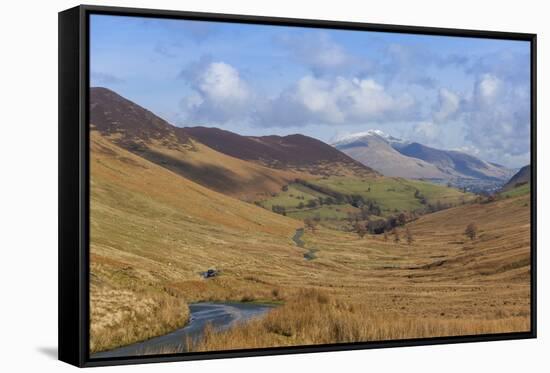 Newlands Valley with Skiddaw over Keswick in the Distance-James-Framed Stretched Canvas