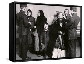 Newly Arrived Immigrants Undergoing Medical Examination on Ellis Island, New York, c.1910-null-Framed Stretched Canvas